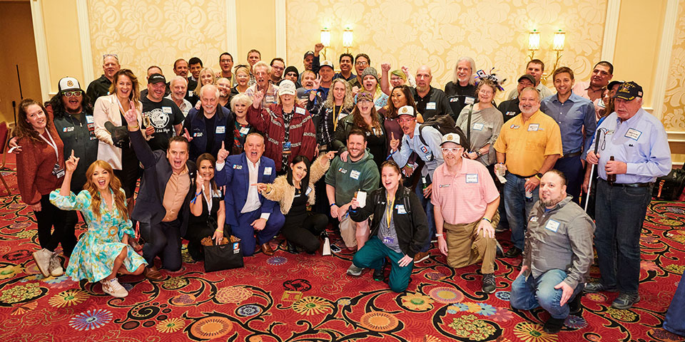 Group photo of ClubWPT Stream Team members at the 2022 BBQ Meetup at the WPT World Championship in Las Vegas